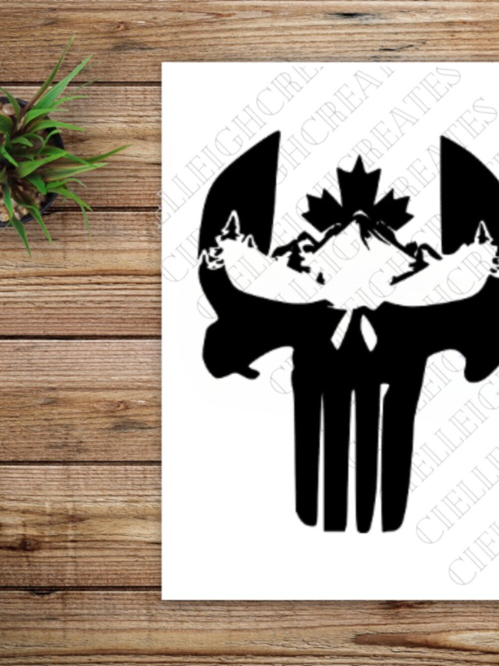 *2 For $20* Punisher Skull Canada Mountains Vinyl Decal Sticker Handcrafted